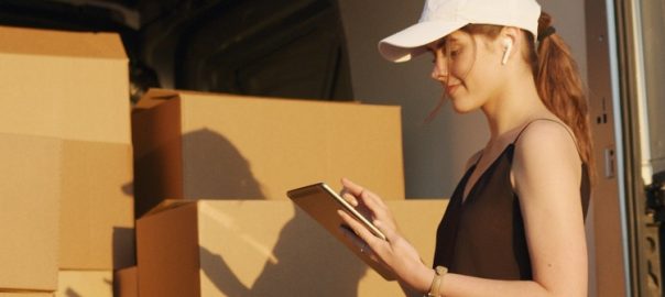 delivery driver with packages